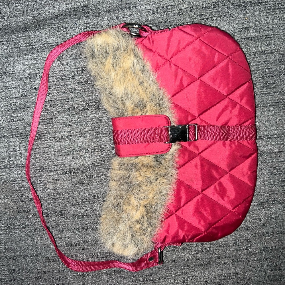 Cute red fuzzy bag